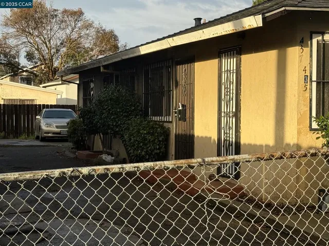 a view of a black gate