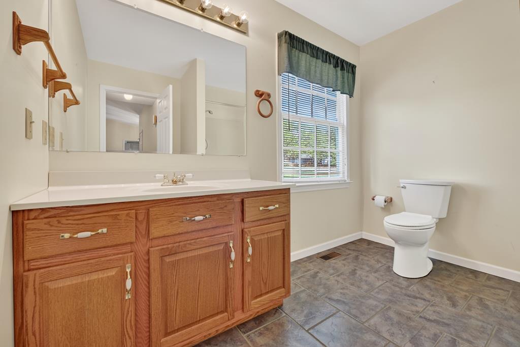 380 La Vista Drive Blue Ridge, GA 30513 - Photo 46 of 48 a bathroom with a sink a toilet and a mirror