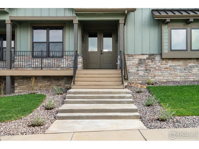 a view of a porch of a house