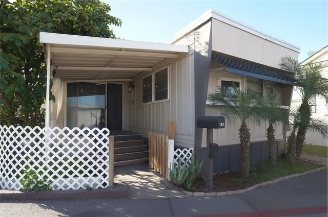 a view of a house with a large window