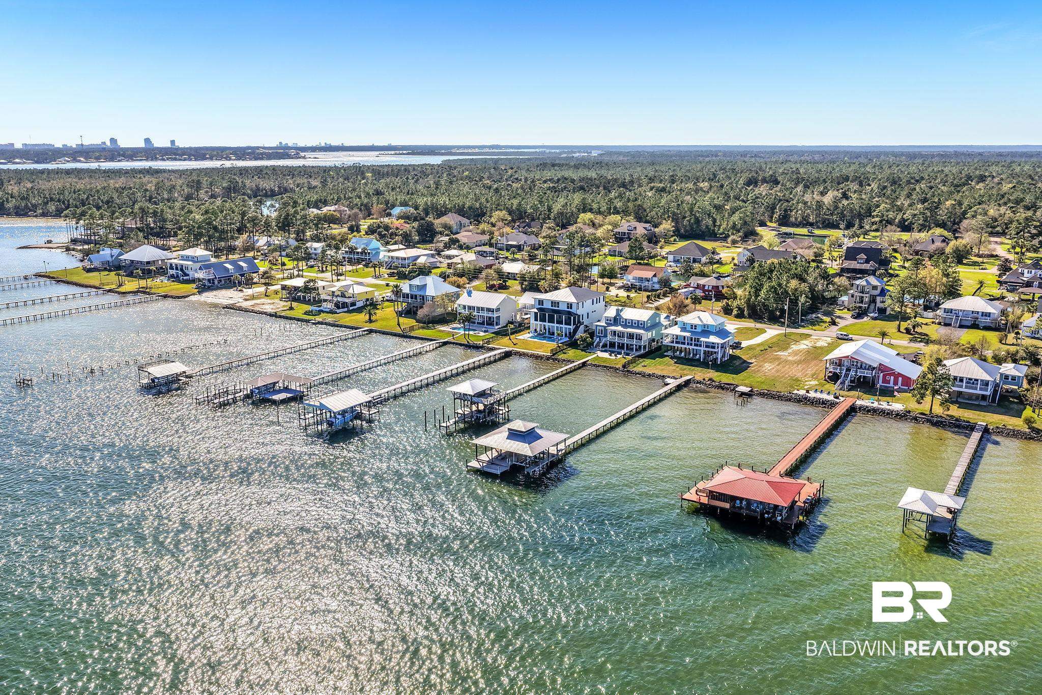 6434 County Road 95 Elberta, AL 36530 - Photo 86 of 99 Aerial perspective of suburban area featuring a large body of water