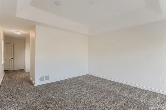 an empty room with a workbench