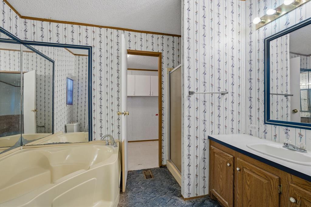 220 North Houston Street Edgewood, TX 75117 - Photo 10 of 30 a bathroom with a bathtub and a sink