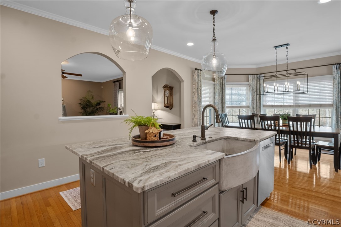 2713 Founders Bridge Road Midlothian, VA 23113 - Photo 12 of 49 a kitchen with sink and view of living room