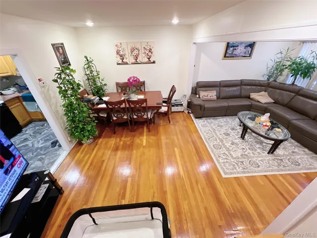 a living room with furniture and a couch