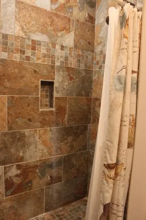 a bathroom with a shower