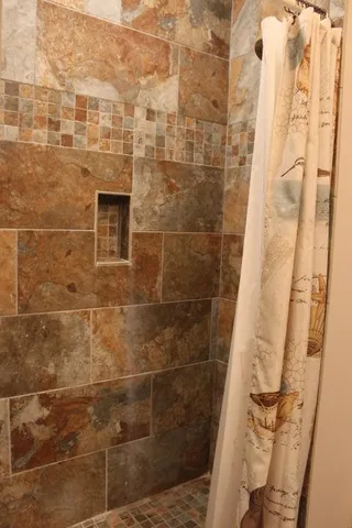 a bathroom with a shower