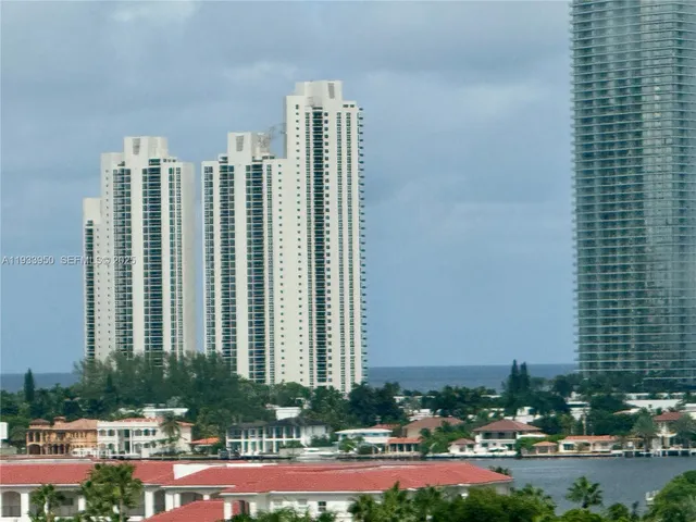 a city view with tall buildings