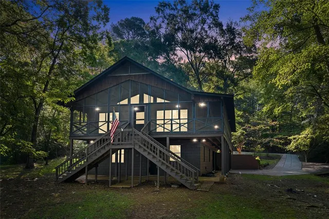 a house view with a garden space