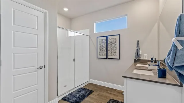 a bed room with a bed and furniture