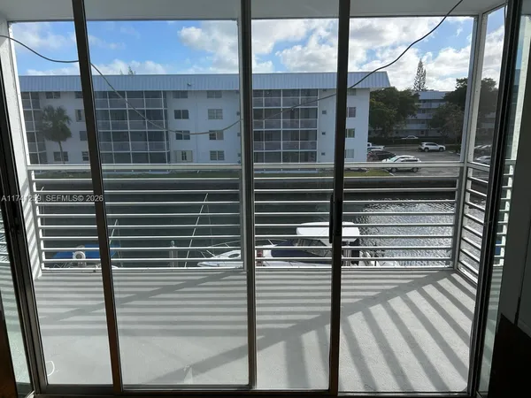 a view of a bathroom with a door