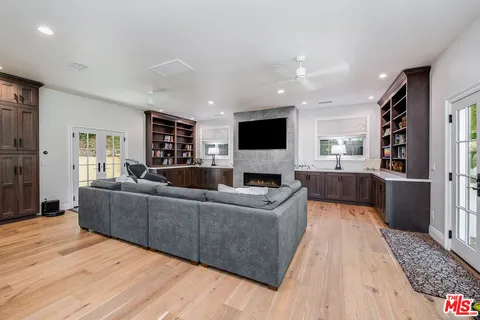 a bathroom with a bathtub and shower