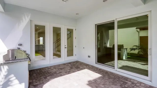 a house view with a garden space