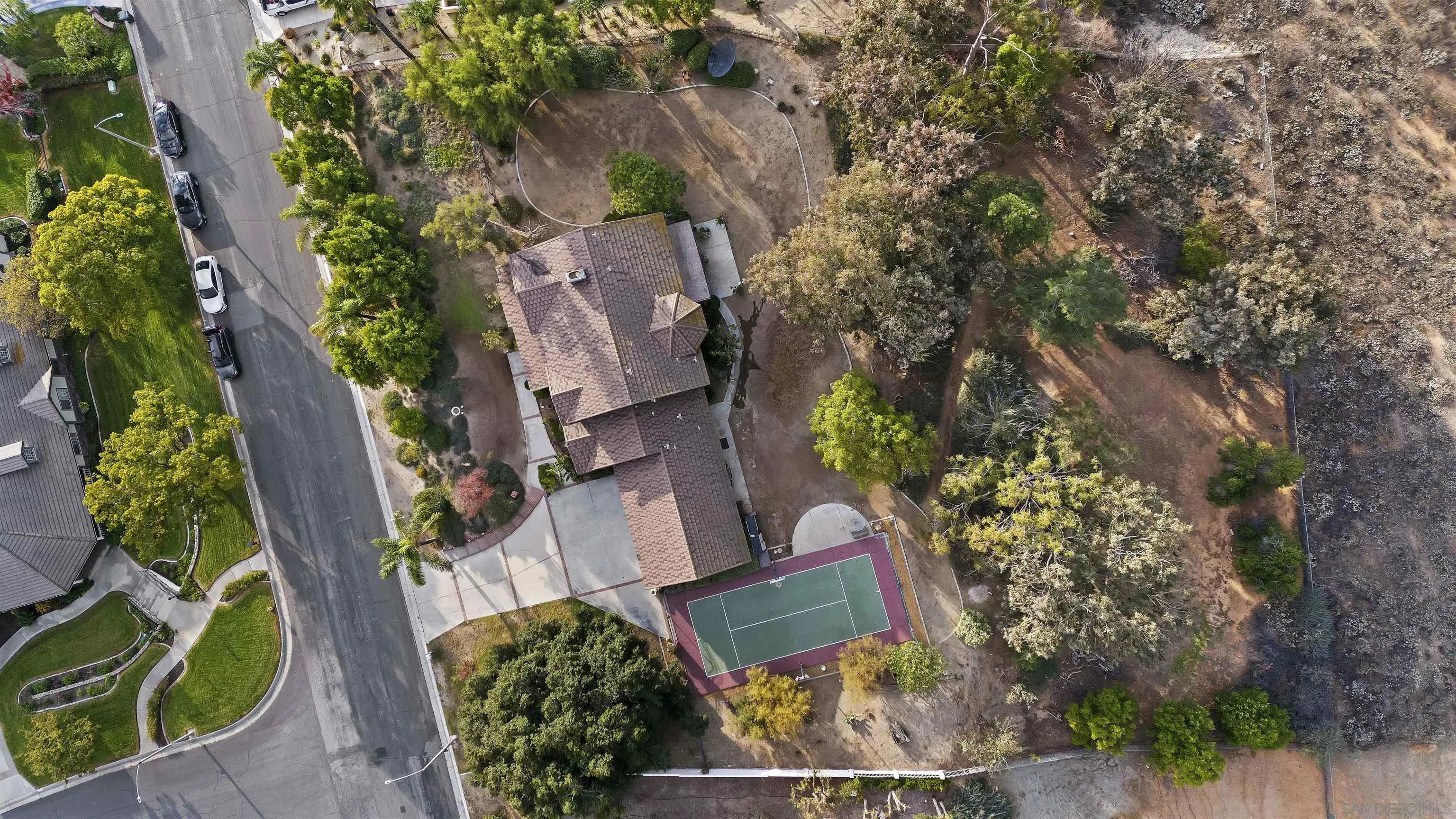 2109 Old Bridge Road Riverside, CA 92506 - Photo 53 of 57 an aerial view of a house with garden space and street view