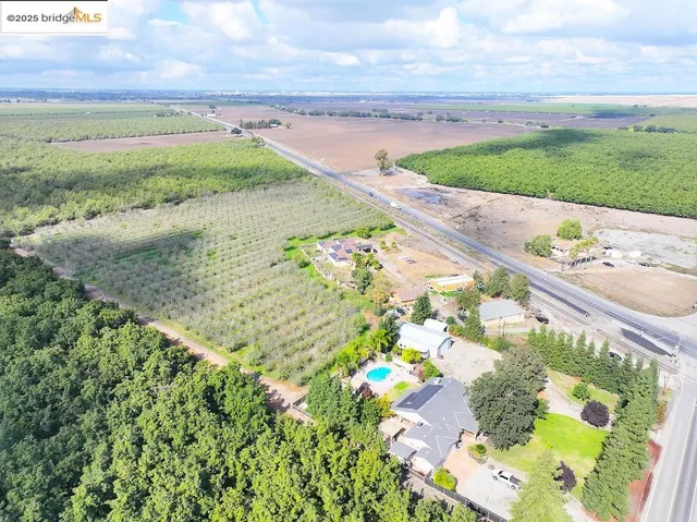 a view of a lake with a big yard