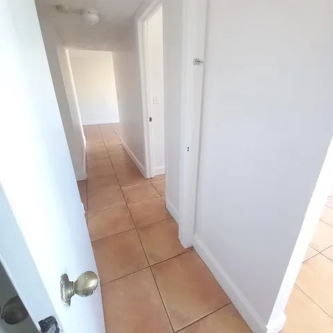 a view of a hallway in a room