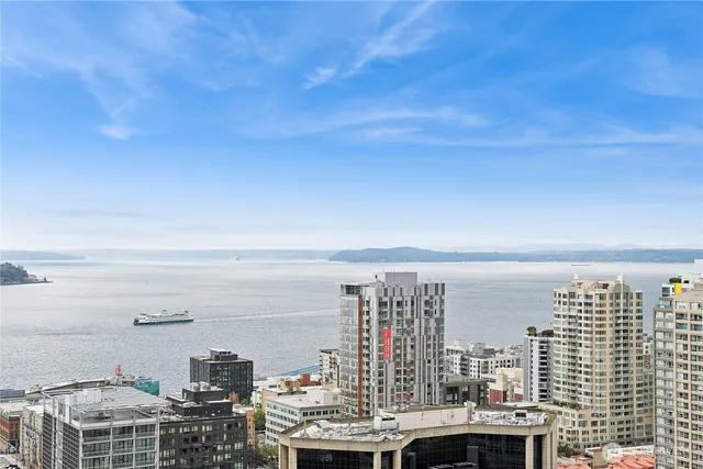 a view of city and ocean