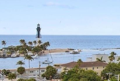 an aerial view of beach and ocean