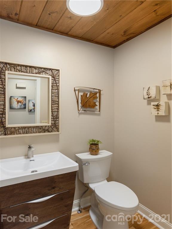 116 Country Ridge Road Laurel Park, NC 28739 - Photo 17 of 26 a bathroom with a sink mirror vanity and toilet