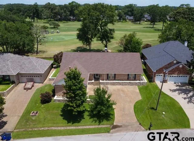 an aerial view of a house