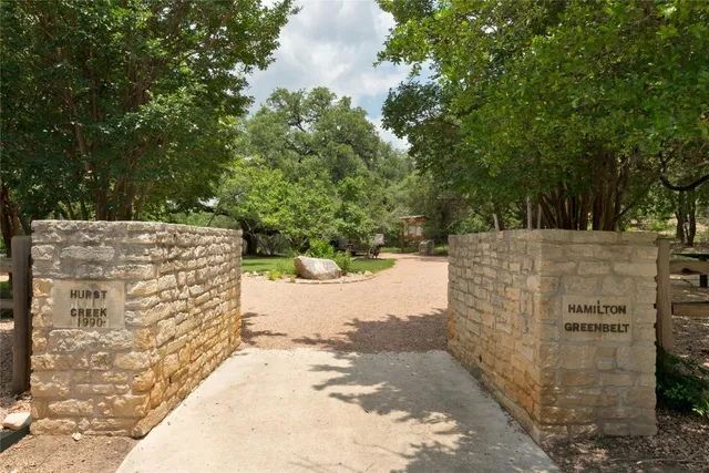 a view of a lake from a yard