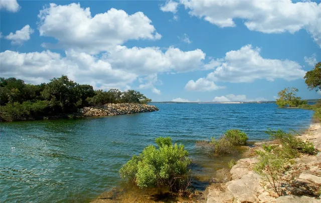 an outdoor space with seating