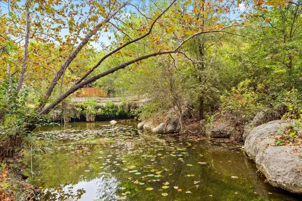 a view of a lake with houses