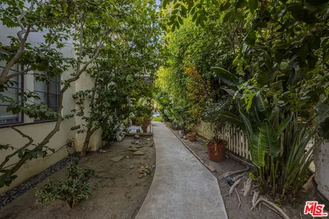 a view of an outdoor space with a tree