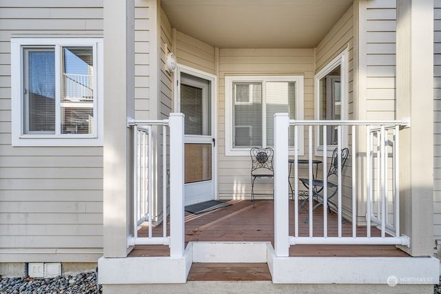 a view of a lake with a yard