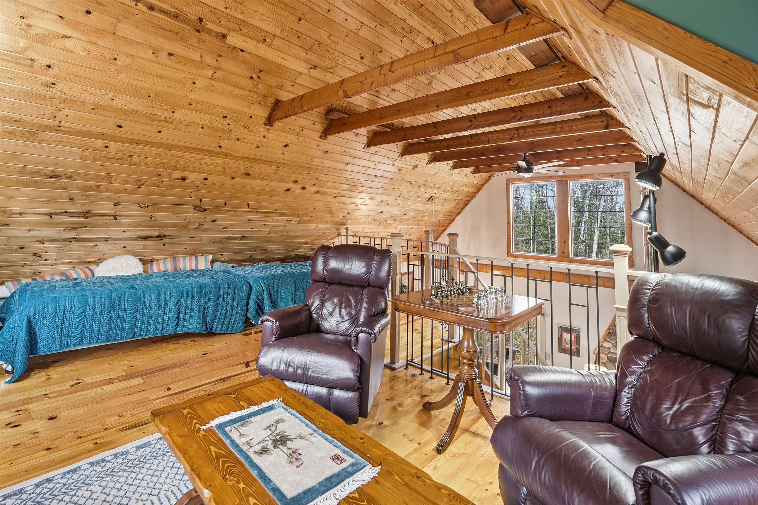 85255 Ravine Road Port Wing, WI 54865 - Photo 17 of 38 Living area with wooden ceiling and light wood-type flooring