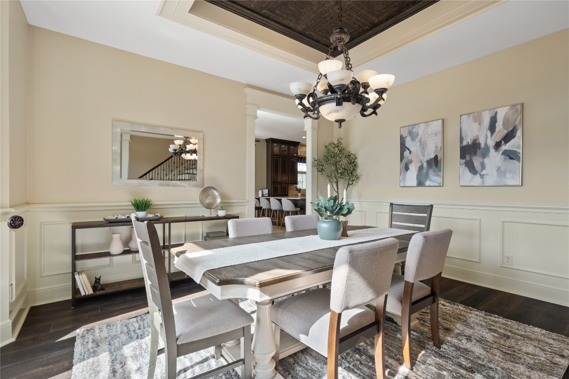 3507 Bachelor Gulch Leander, TX 78641 - Photo 5 of 38 a view of a dining room with furniture and a chandelier