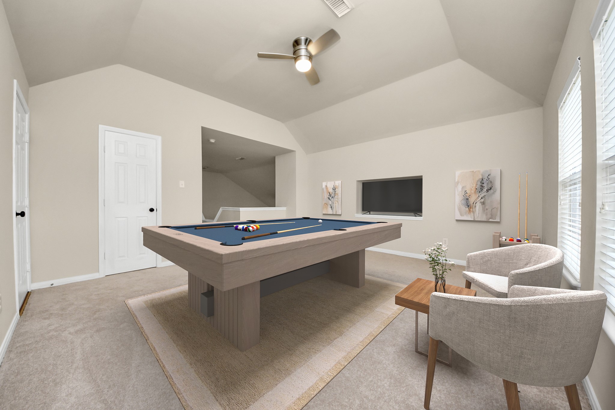 28306 Peper Hollow Lane Spring, TX 77386 - Photo 28 of 39 a living room with a table chairs and a flat screen tv