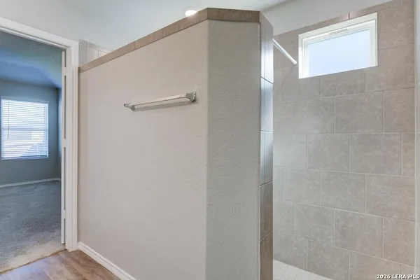 a bathroom with a shower