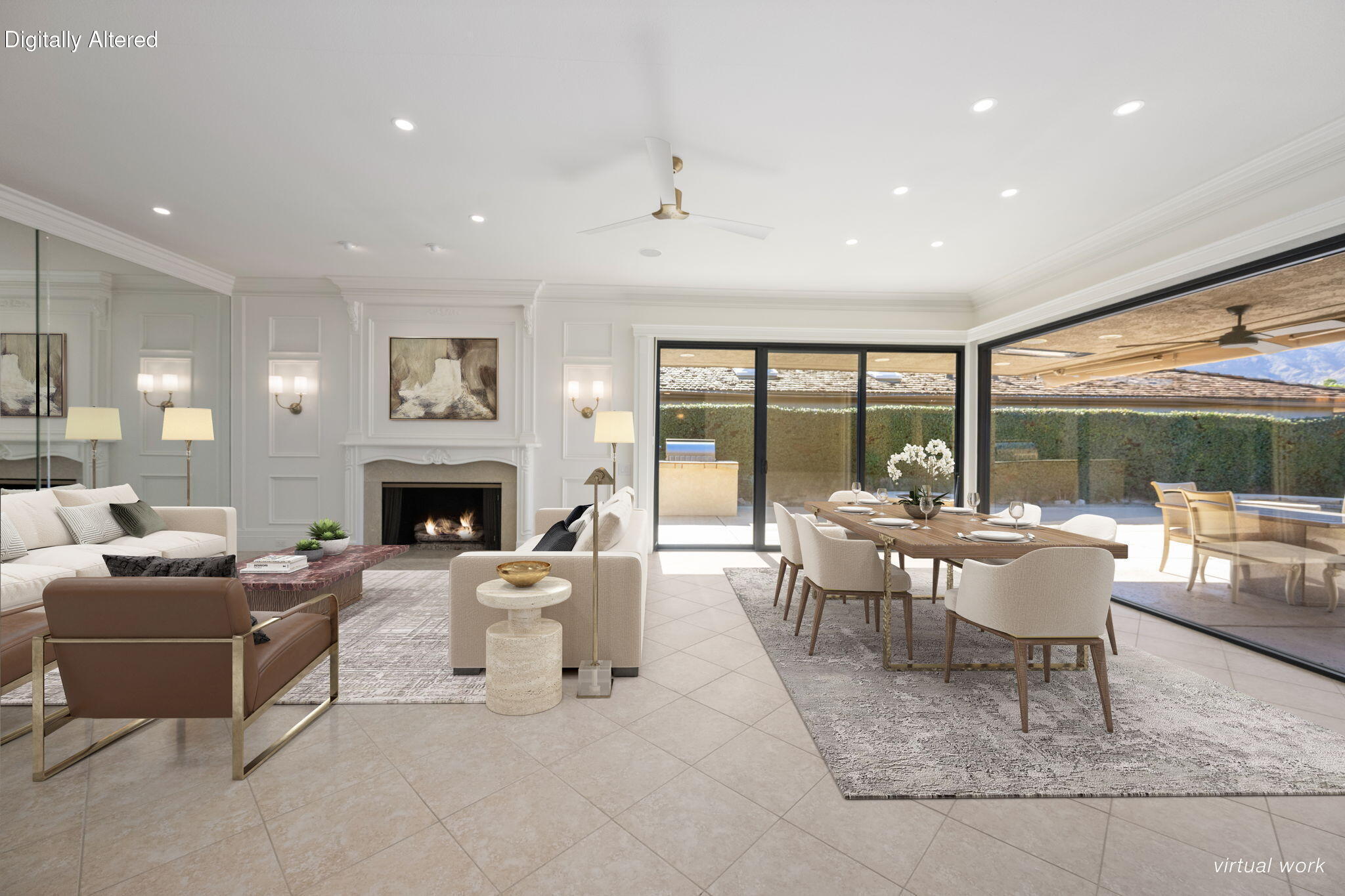 Virtually Staged Living/Dining Area