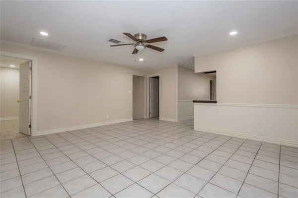 a view of an empty walk in closet