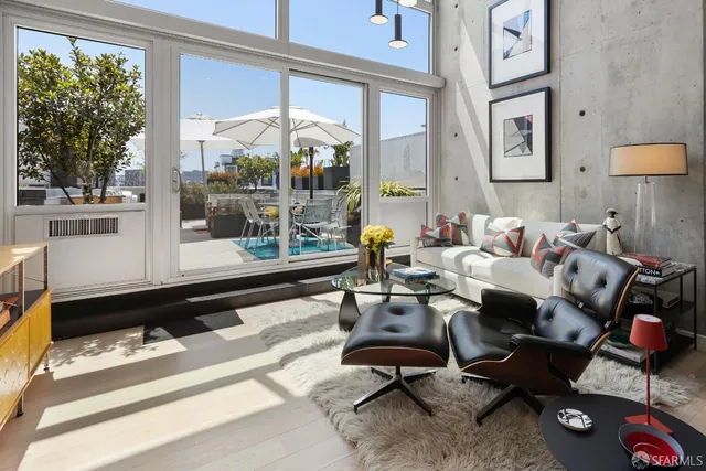 a living room with furniture