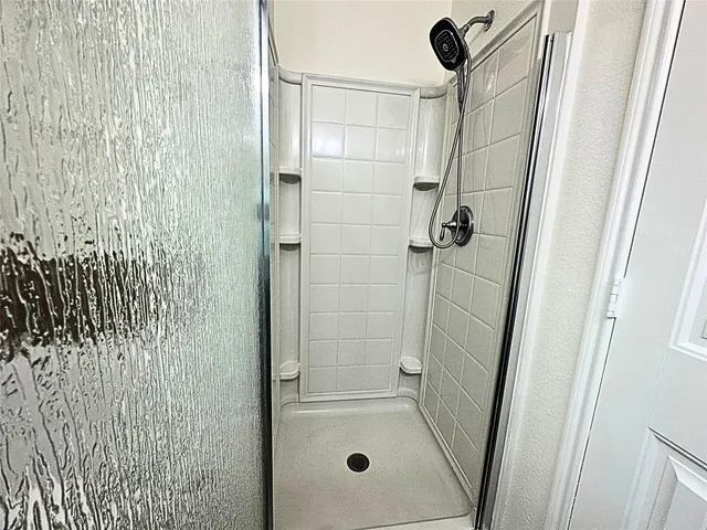 a bathroom with a shower