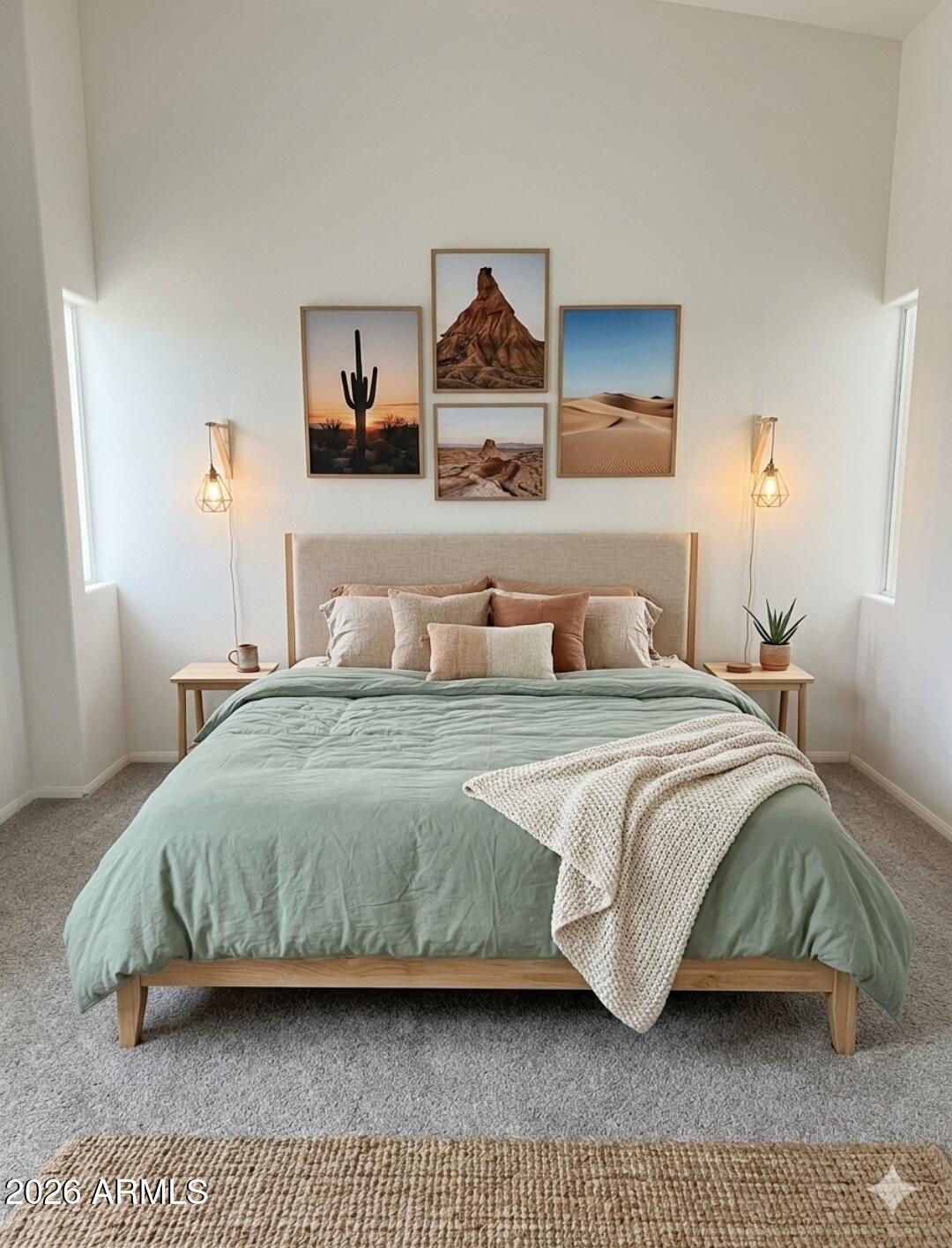 933 West Mercer Lane Phoenix, AZ 85029 - Photo 4 of 46 a bedroom with a bed and painting on the wall