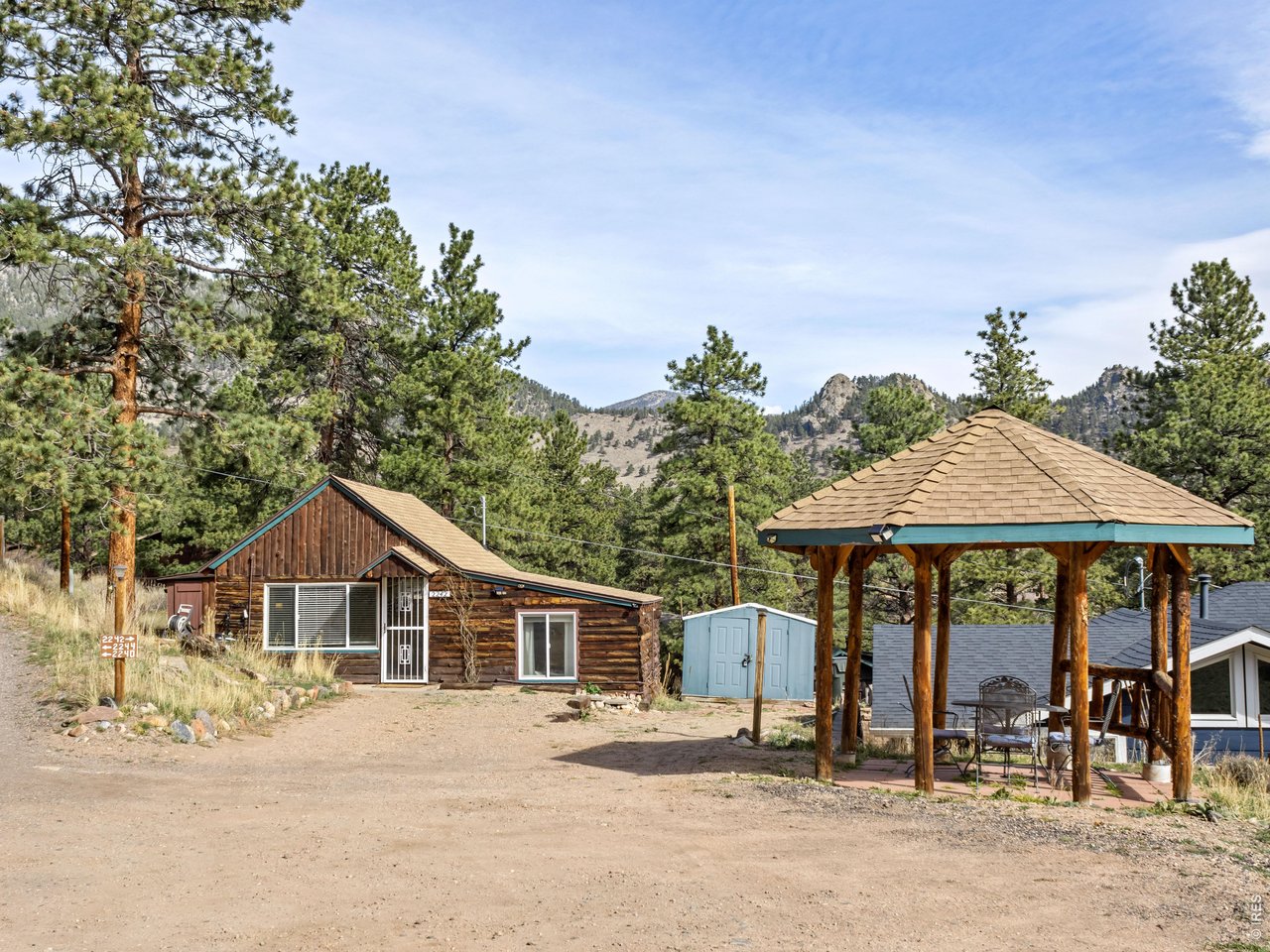 2242 Eagle Cliff Road Estes Park, CO 80517 - Photo 16 of 22 a front view of a house with garden