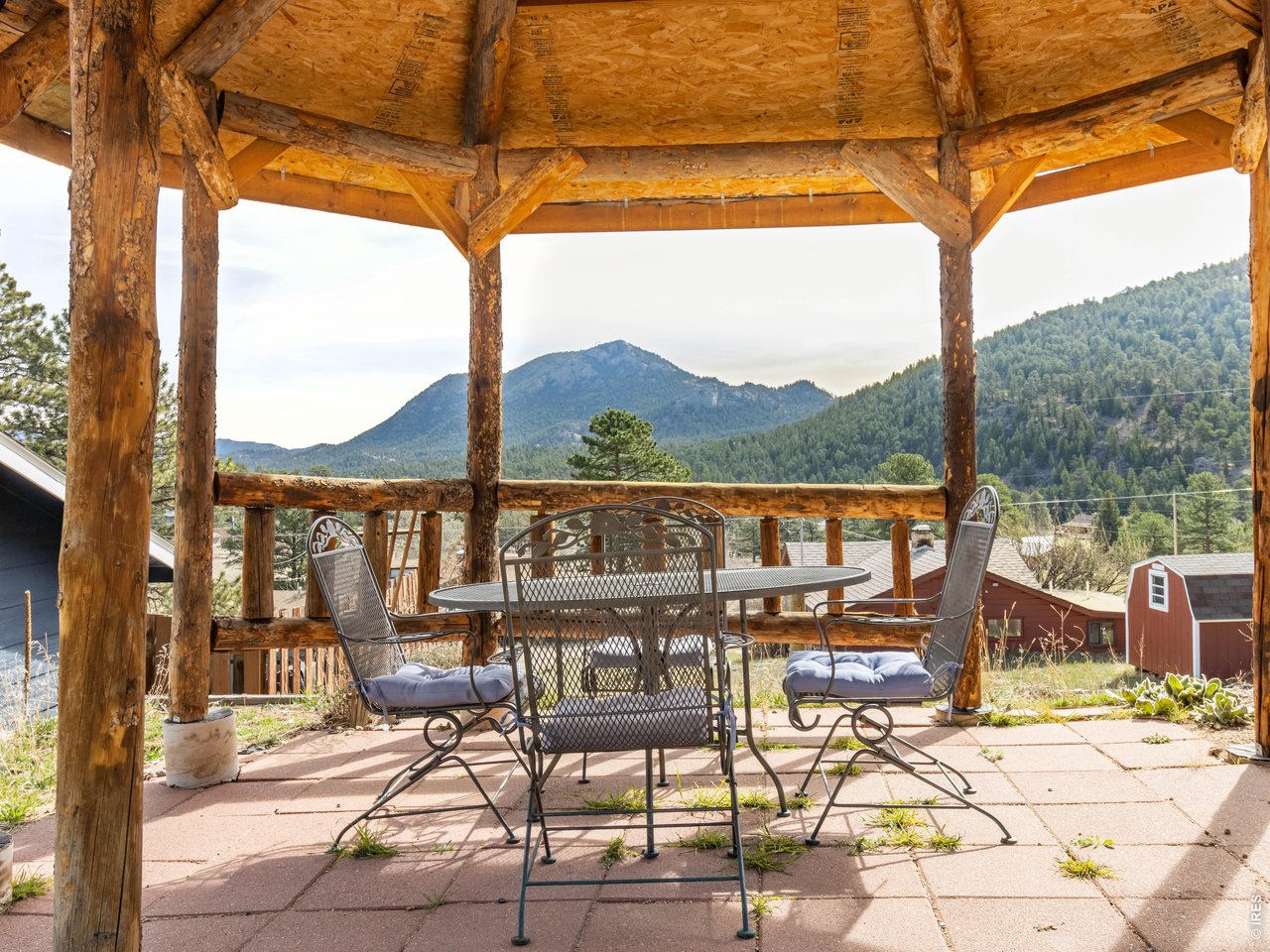 2242 Eagle Cliff Road Estes Park, CO 80517 - Photo 17 of 22 a view of a chairs and table in the patio