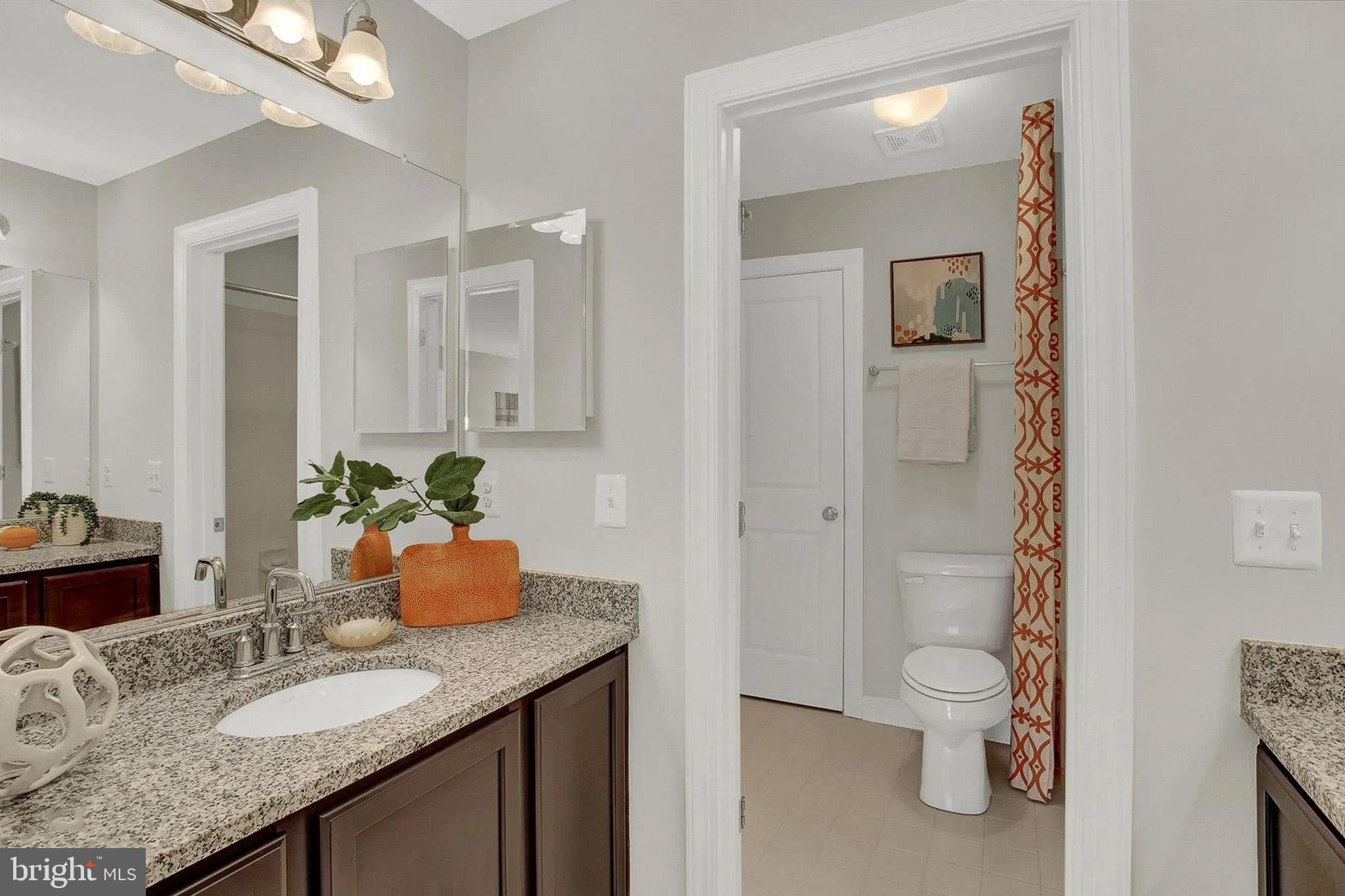 Tbd Tbd White Spruce Way Conowingo, MD 21918 - Photo 11 of 23 a bath room with a granite countertop toilet sink and mirror