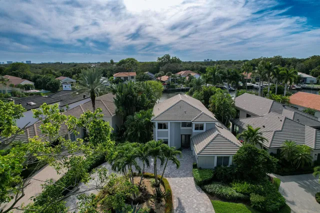 an aerial view of a house
