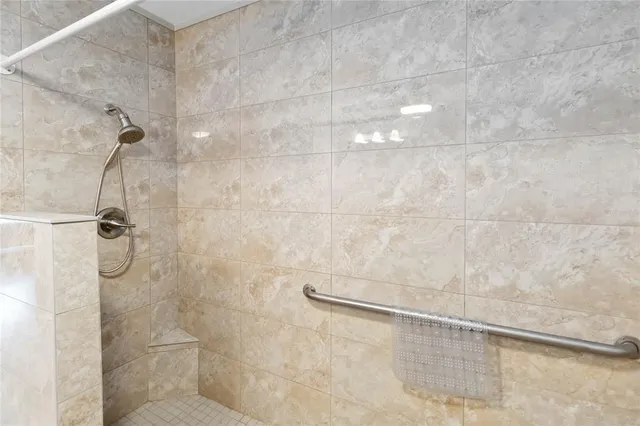 a bathroom with a shower