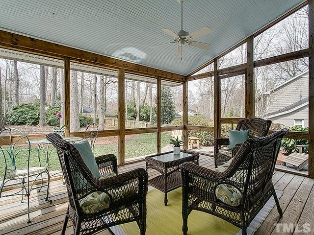 609 Ortega Road Raleigh, NC 27609 - Photo 25 of 25 a living room with furniture and floor to ceiling windows