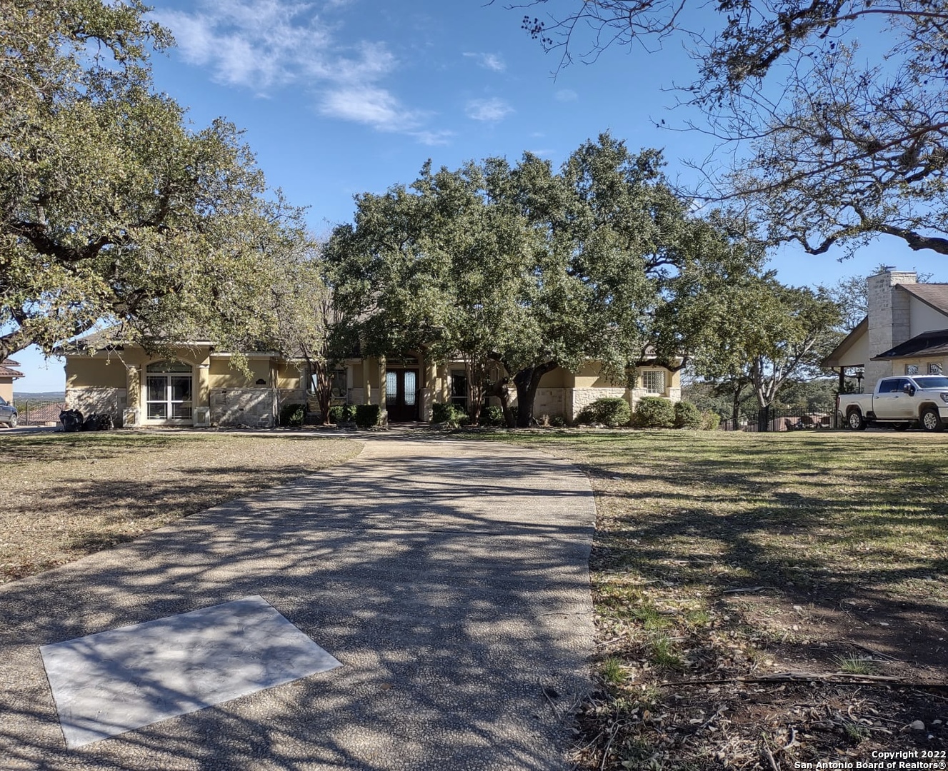 a view of road with trees