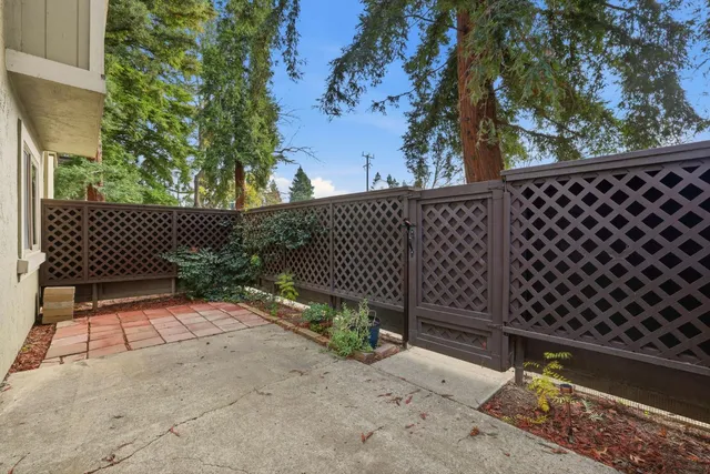 a view of a black gate