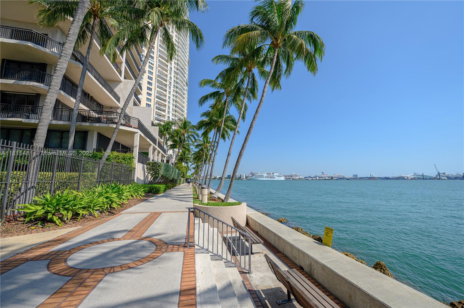 540 Brickell Key Drive, Unit 600 Miami, FL 33131 - Photo 24 of 28 a view of a balcony with lake view and a ocean view