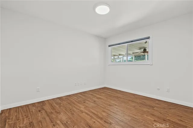 an empty room with a workbench