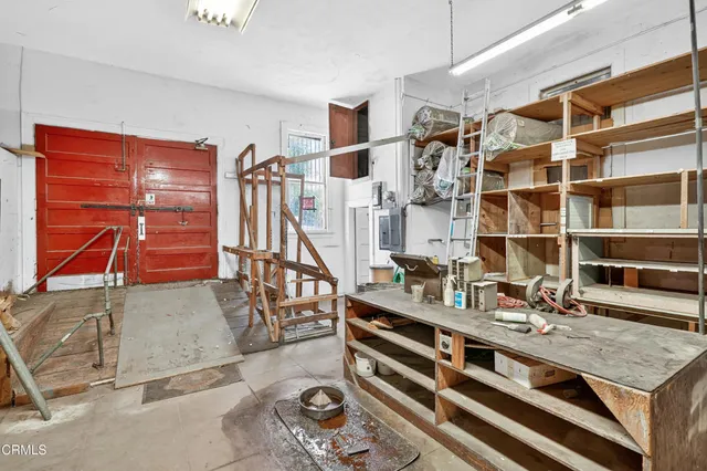 a room with gym equipment