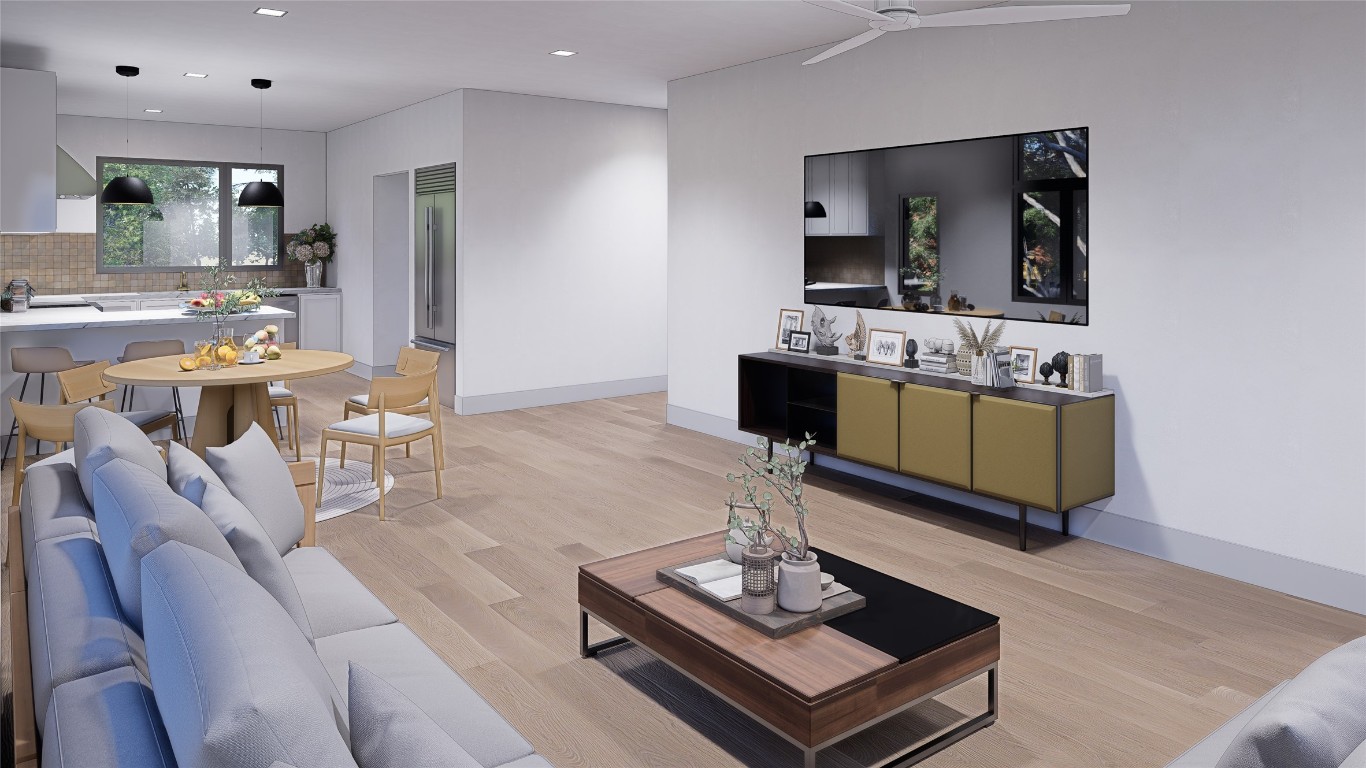 3335 East 12th Street, Unit 1 Austin, TX 78721 - Photo 3 of 12 a living room with furniture and a wooden floor